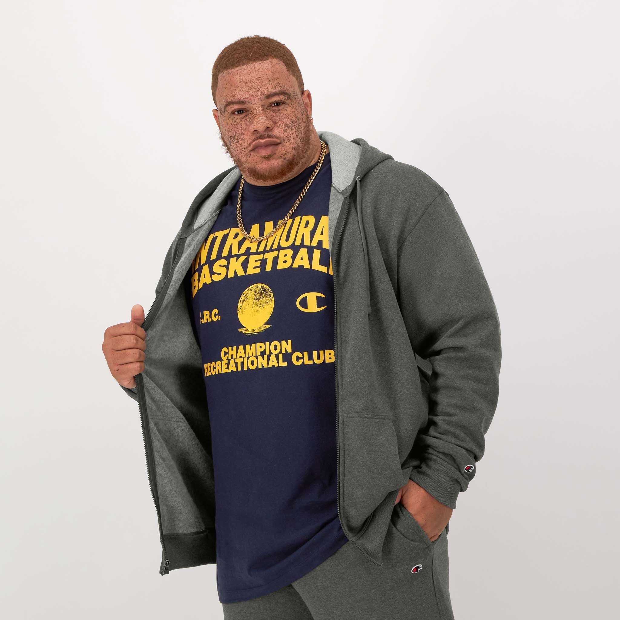 Powerblend Full-Zip Hoodie. C Logo - Big & Tall - Image 2
