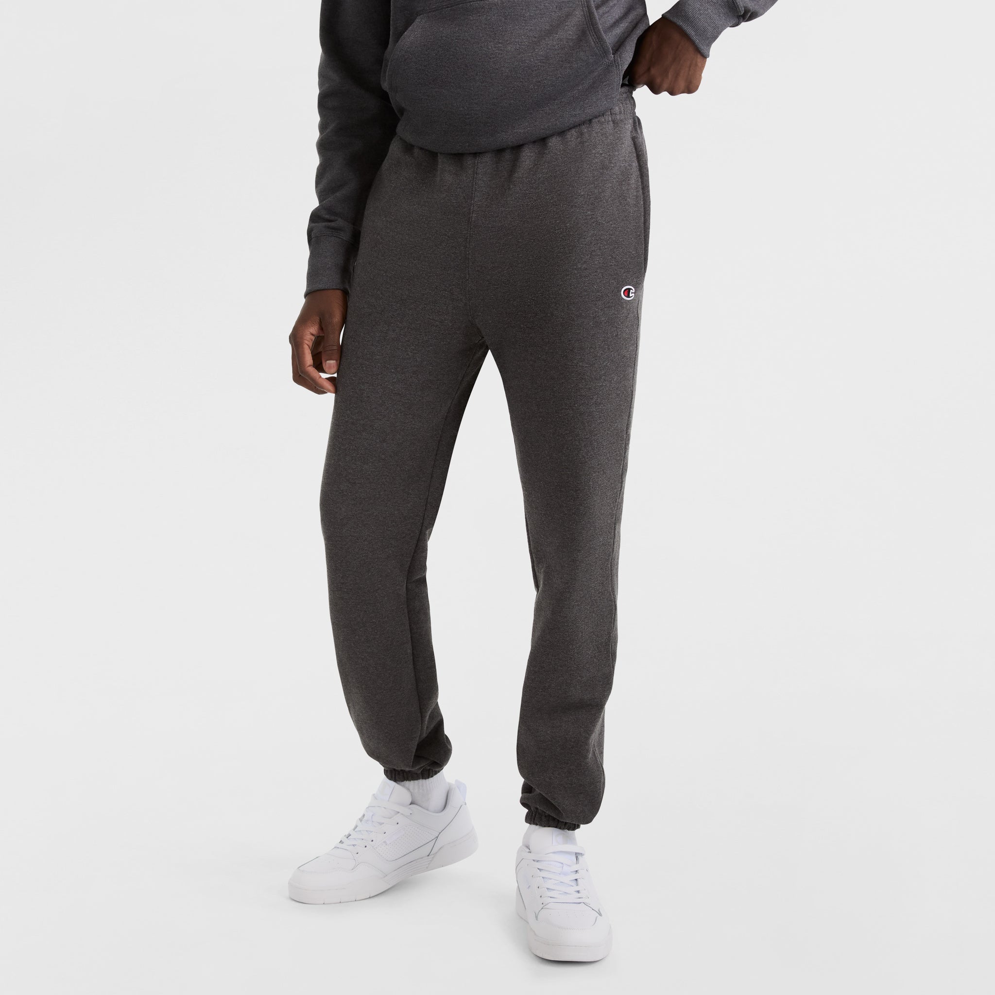 Powerblend Sweatpants. Relaxed Hem. C Logo