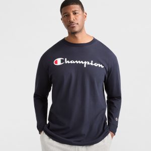 Classic Graphic Long-Sleeve T-Shirt. Script Logo - Big & Tall