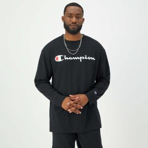 Classic Graphic Long-Sleeve T-Shirt. Script Logo - Big & Tall