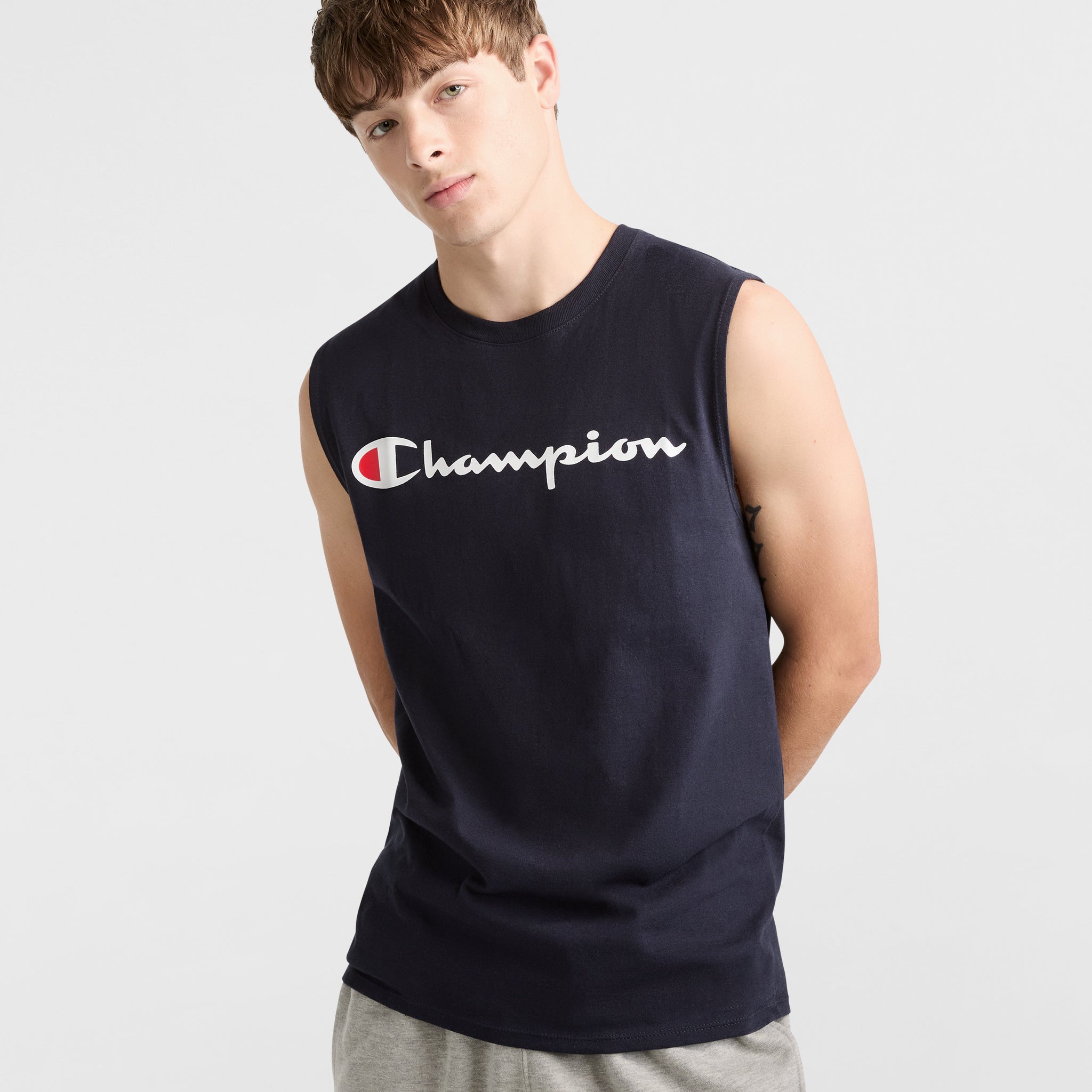 Classic Muscle Tank. Script Logo