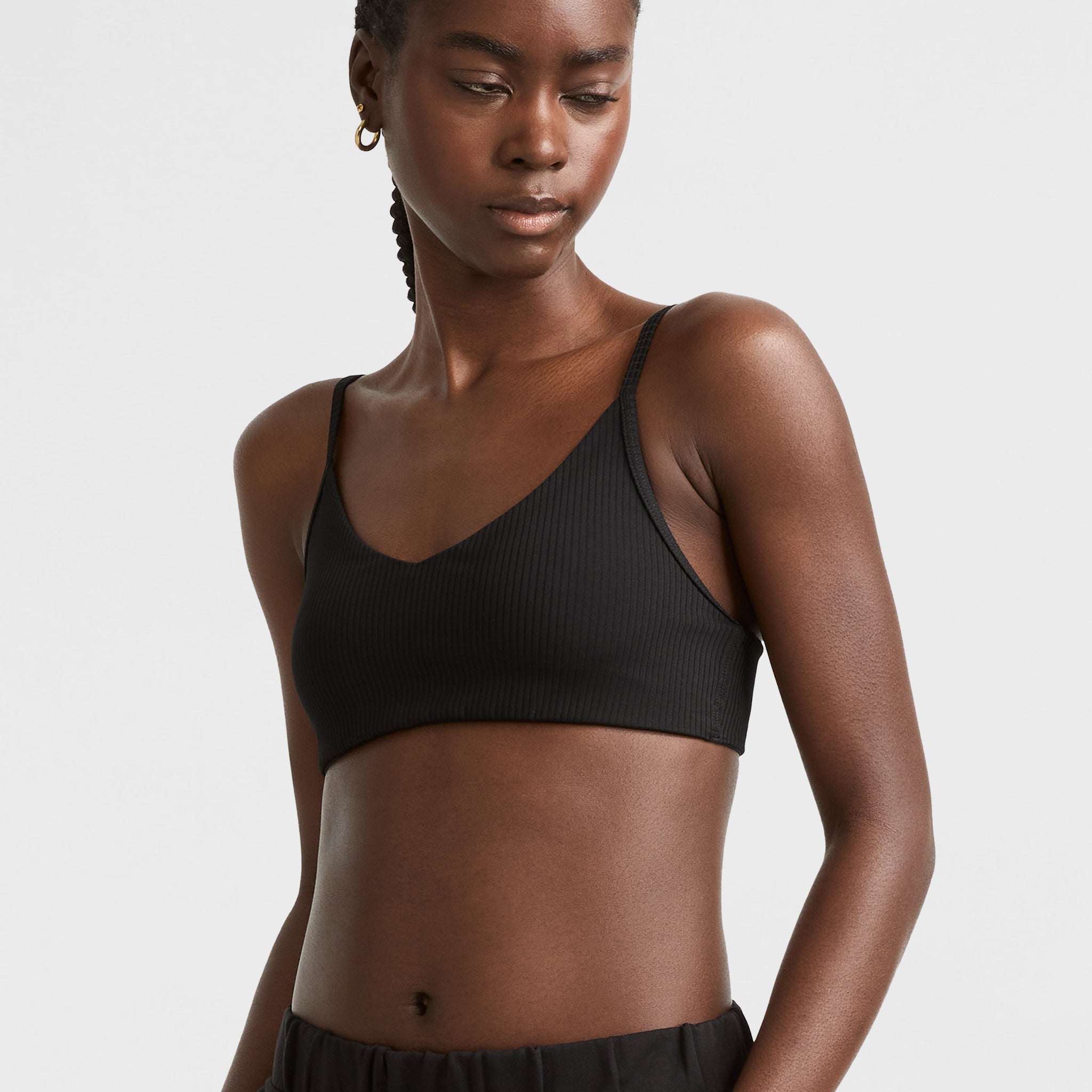 Soft Touch Ribbed Sports Bra. C Logo