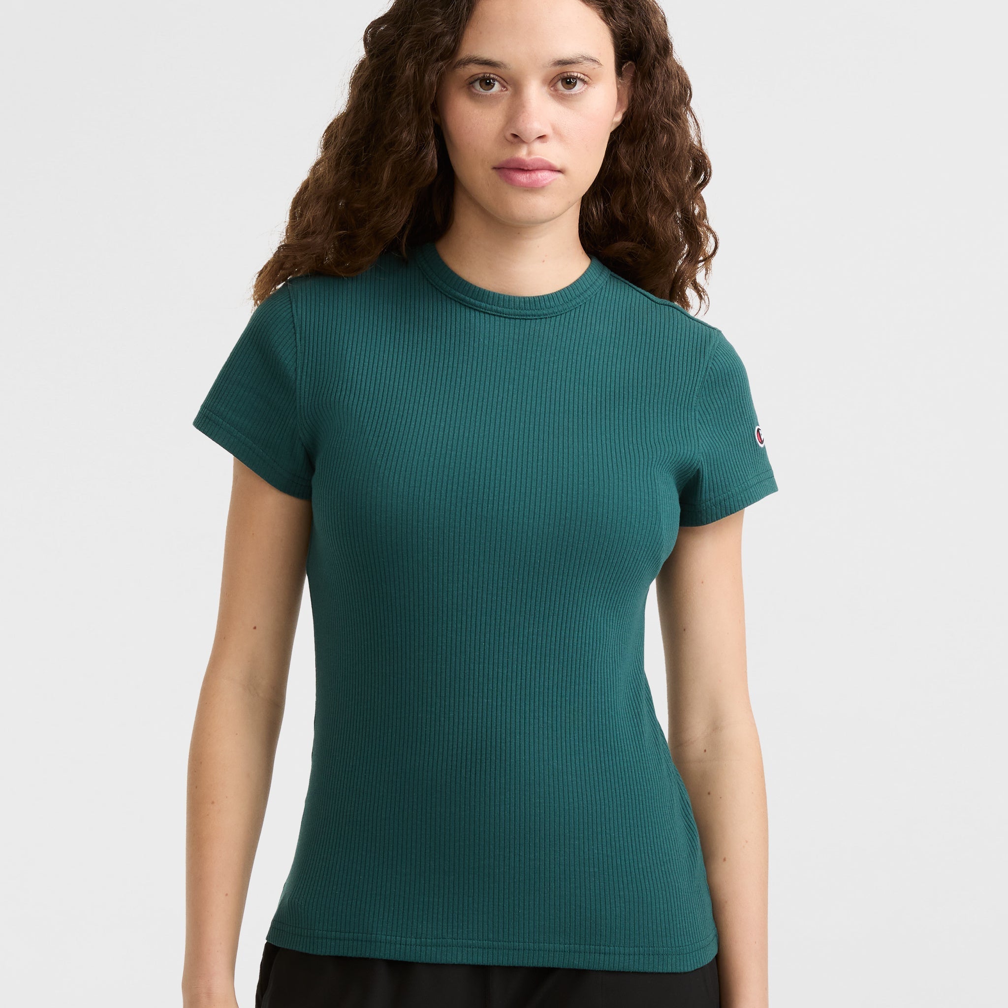 Slim Ribbed T-Shirt. Iconic C Patch