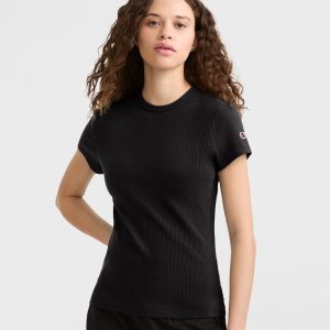 Slim Ribbed T-Shirt. Iconic C Patch