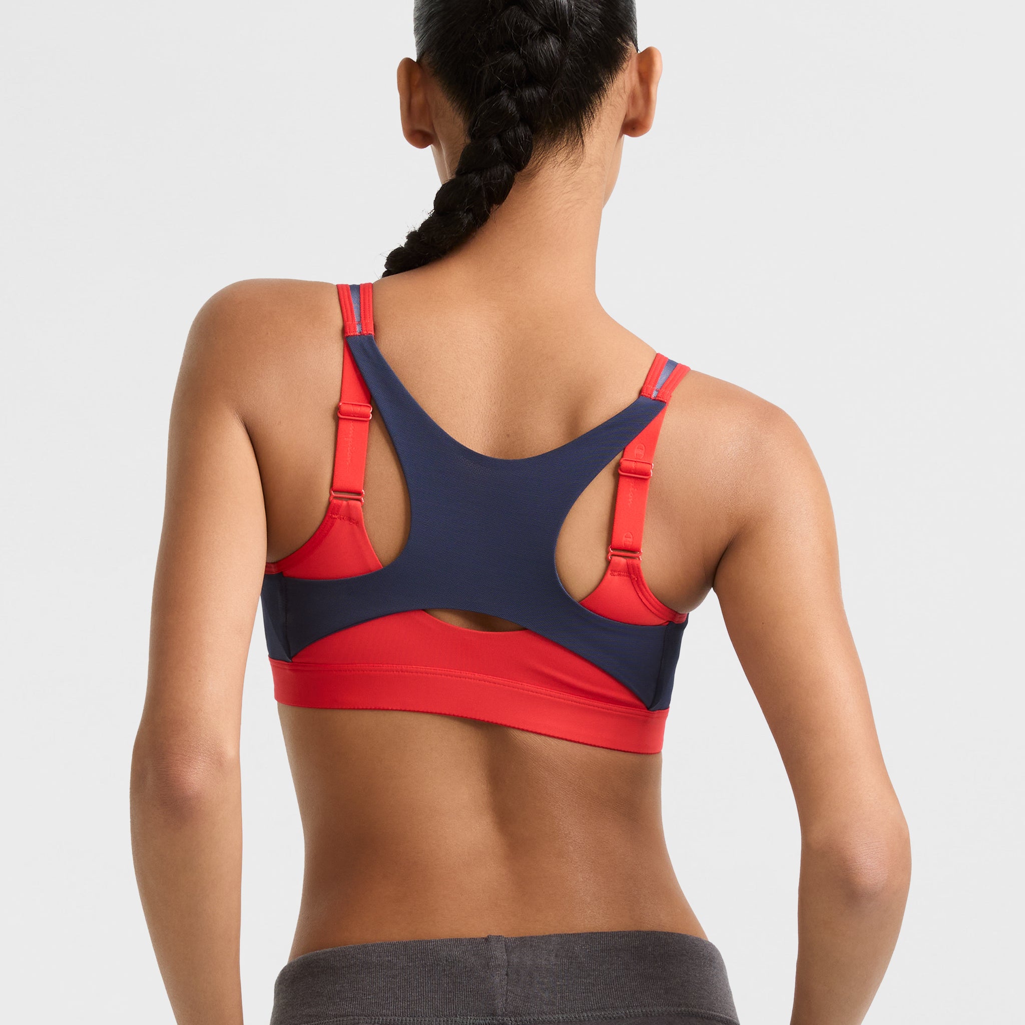 Motion Control Zip Sports Bra. Wirefree. Script Logo - Image 2
