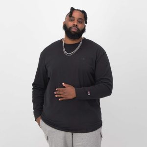 Classic Long-Sleeve T-Shirt. Embroidered C Logo - Big & Tall